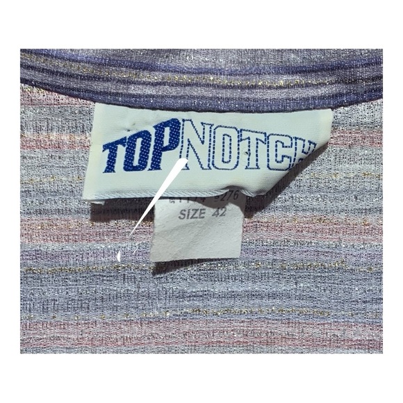 Vintage Top Notch Striped Top With Silver Lurex Size 12 - Picture 4 of 4
